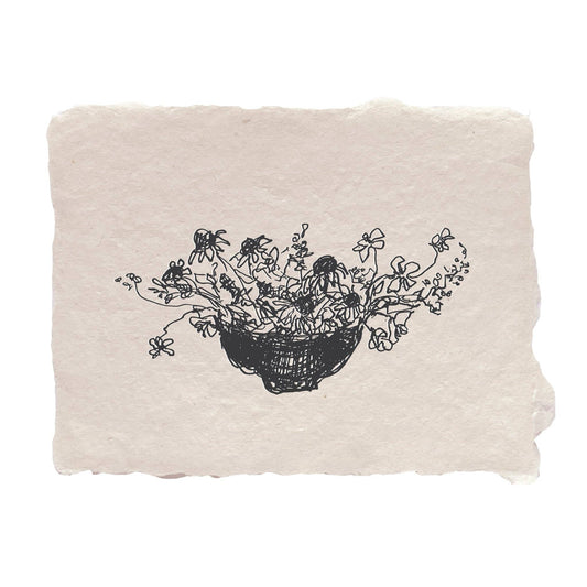 farmette - Bowl of flowers note card