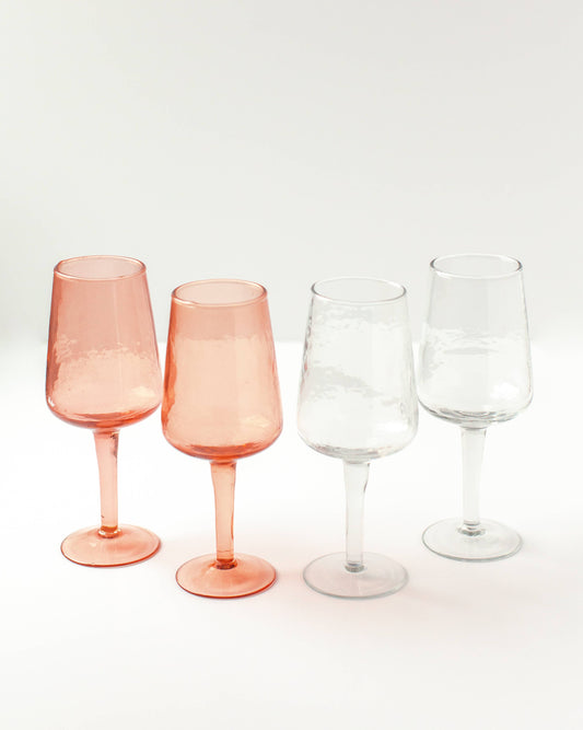 Creative Women - Handblown Hammered Wine Glass Pair