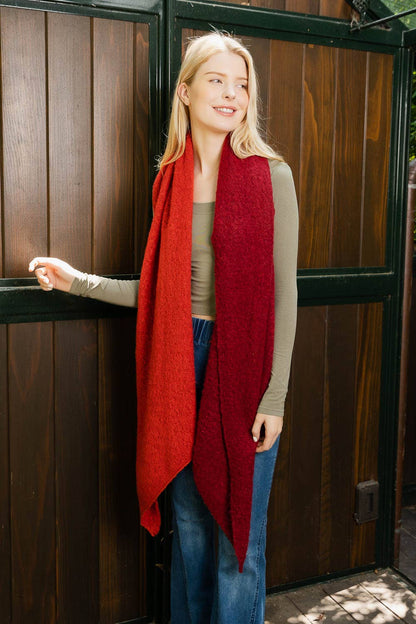 Leto Accessories - Trendy Cozy Colorblock Scarf – Double-Tone Comfort